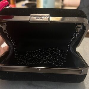 Giorgio Armani Sleek Black Wristlet